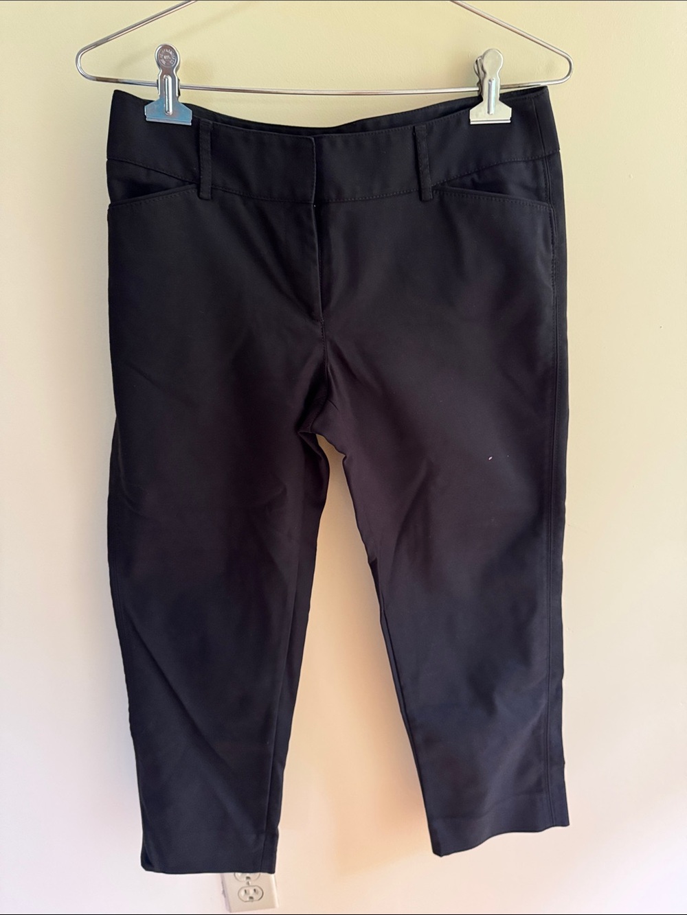 Black Stretch Cropped Pants